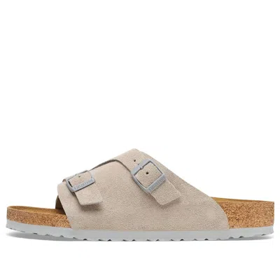 Birkenstock Zrich Suede Leather Sandals 'stone Coin' In Neutral