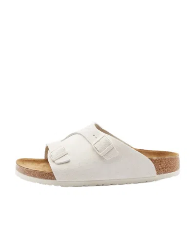 Birkenstock Zürich Suede Slip-on Sandals In White