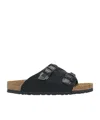 Birkenstock Zürich Tech Suede Slides In Black