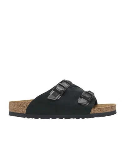 Birkenstock Zürich Tech Suede Slides In Black