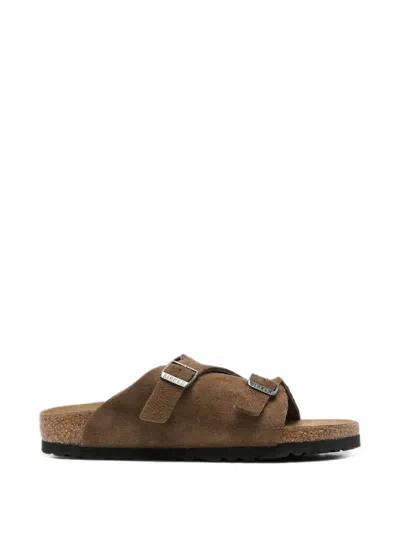 Birkenstock Zurich Buckle-fastening Suede Sandals In Brown