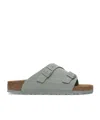Birkenstock Double Buckle Suede Sandals With Open Round Toe