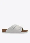 Birkenstock Zurich Suede Leather Slides In Cream