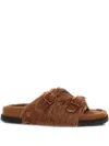 Birkenstock Shearling Sandals In Brown