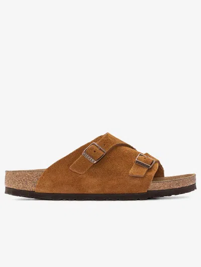 Birkenstock Suede Leather Arizona Sandals In Brown