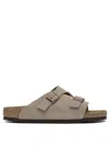 Birkenstock Zürich Suede Flat Sandals In Gray