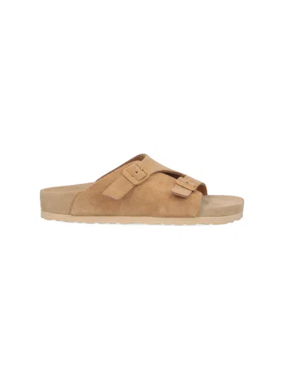 BIRKENSTOCK BIRKENSTOCK ZÜRICH SANDALS IN BEIGE SUEDE