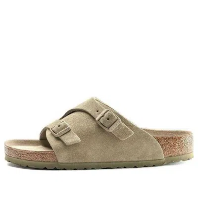 Birkenstock Zurich Soft Footbed Suede Sandals'faded Khaki' In Multi