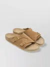 Birkenstock Zurich Suede Double Strap Slides In Brown