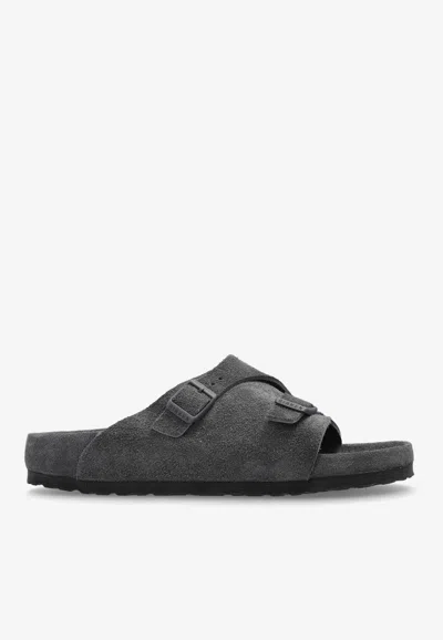 Birkenstock Zurich Suede Slides In Gray