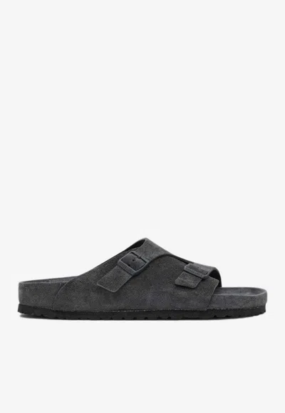 Birkenstock Zurich Suede Slides In Anthracite
