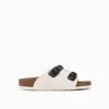 Birkenstock Slide Zürich Tech Antique White In Suede In White