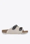 Birkenstock Zurich Tech Double-strap Suede Slides In White