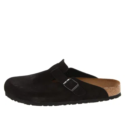 Birkenstock Boston Soft Footbed Suede Leather Narrow Fit Sandals 'black'