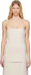Birrot Beige Lay2 Bandeau Tube Top In Bone