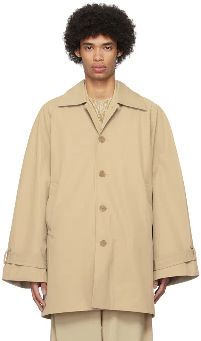 Birrot Beige Spread Collar Coat