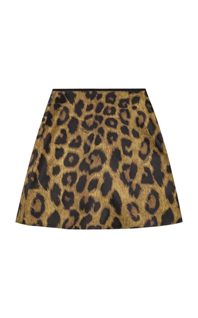 Birrot Bidan Animal-print Satin Mini Skirt In Animal