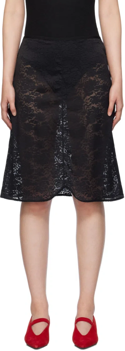 Birrot Black Rose Midi Skirt