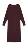 Birrot Boatneck Maxi Dress In Burgundy