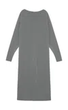 Birrot Boatneck Maxi Dress In Silver