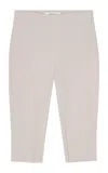 Birrot Bonded Crepe Capri Pants In Ivory