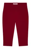 Birrot Bonded Crepe Capri Pants In Red