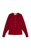 Birrot Bonded Crepe Cardigan In Red