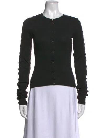 Pre-owned Birrot Crew Neck Long Sleeve Top In Black