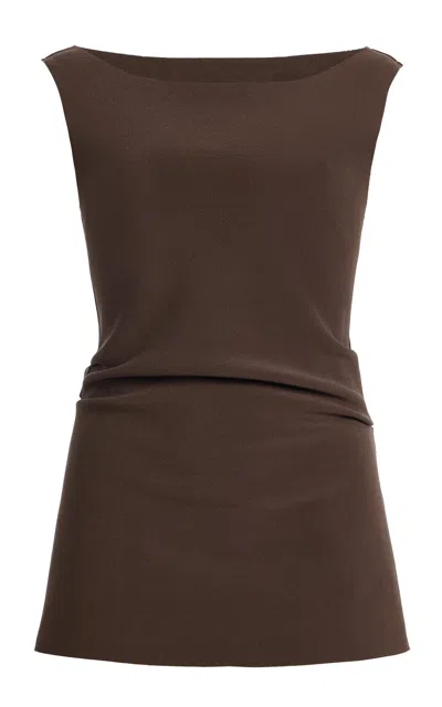 Birrot Draped Lay2 Top In Brown