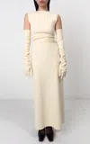 Birrot Draped Maxi Dress In White