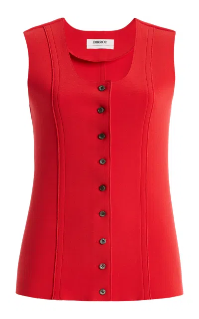 Birrot Eclusive Lay3 Fitted Crepe Vest In Red