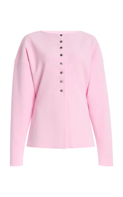 Birrot Exclusive Lay2 Boatneck Crepe Cardigan In Multi