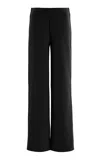 Birrot Exclusive Lay2 Bonded Crepe Straight-leg Pants In Black