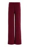 Birrot Exclusive Lay2 Bonded Crepe Straight-leg Pants In Burgundy