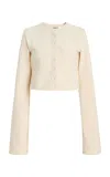 Birrot Exclusive Lay2 Cropped Crepe Top In White