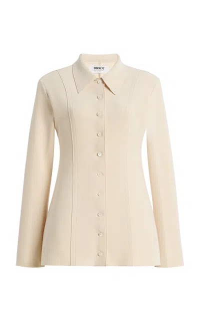 Birrot Exclusive Lay2 Fitted Crepe Shirt In Yellow