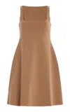 Birrot Exclusive Lay3 Bonded Crepe Mini Dress In Brown