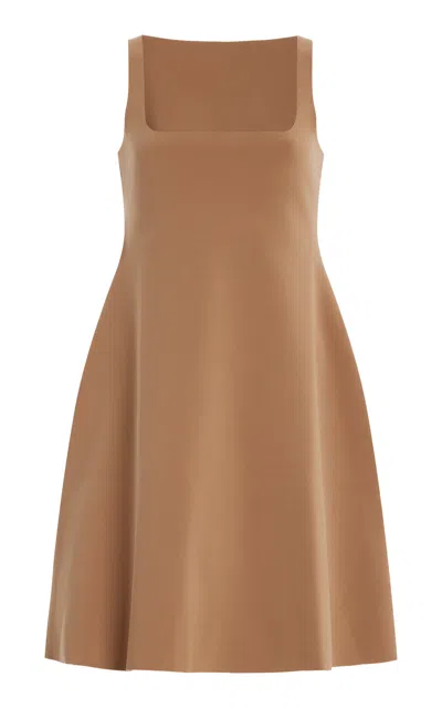 Birrot Exclusive Lay3 Bonded Crepe Mini Dress In Brown