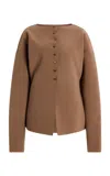 Birrot Exclusive Lay3 Crepe Cardigan In Brown