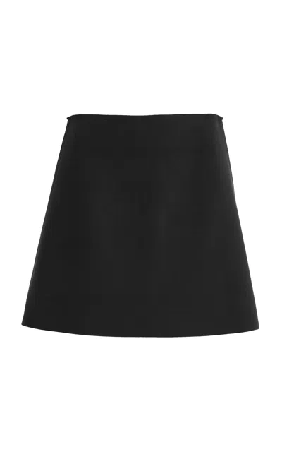 Birrot Exclusive Lay3 Crepe Mini Skirt In Black