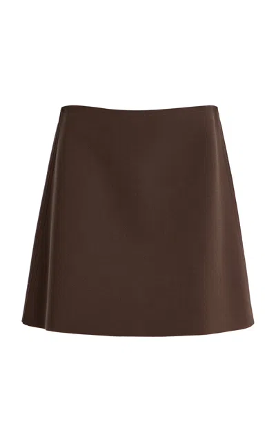 Birrot Exclusive Lay3 Crepe Mini Skirt In Brown