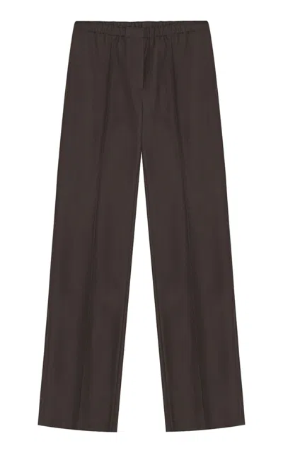 Birrot Gathered Low Cut Trousers In Brown