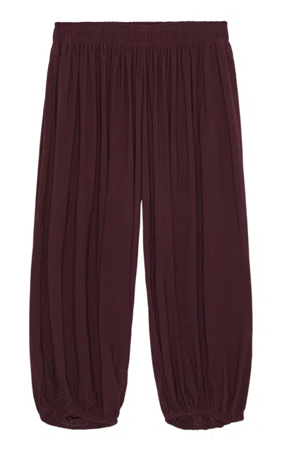 Birrot Gathered Trousers In Burgundy