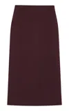 Birrot High Waist Maxi Skirt In Burgundy