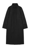 Birrot Highneck Wool Coat In Black
