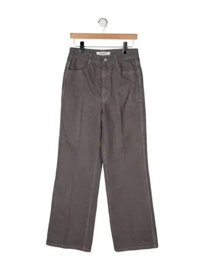 Pre-owned Birrot High-rise Straight Leg Jeans In Gray