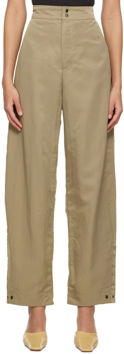 Birrot Khaki Giwa Trousers In Olive Grey