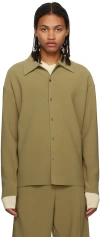 Birrot Khaki Point Collar Shirt In Khaki
