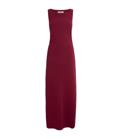 Birrot Lay 2 Draped Midi Dress In Burgundy