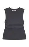 Birrot Lay2 Draped Stretch-cotton Top In Blue